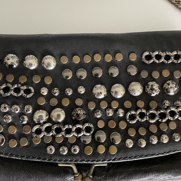 Maje black studded bag clutch - Picture 5 of 10